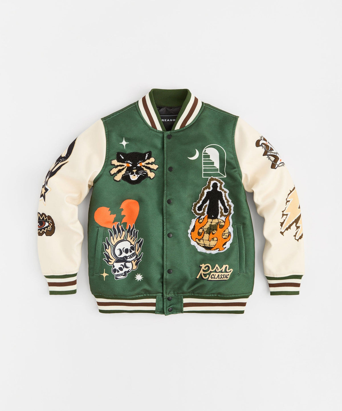 Rise Above Varsity Jacket - Green | Reason Clothing Premium