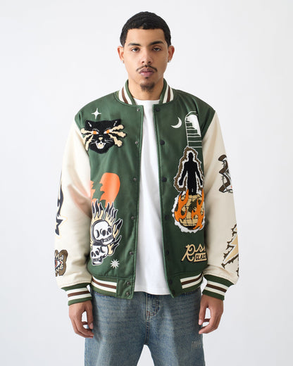 Rise Above Varsity Jacket - Green | Reason Clothing Premium