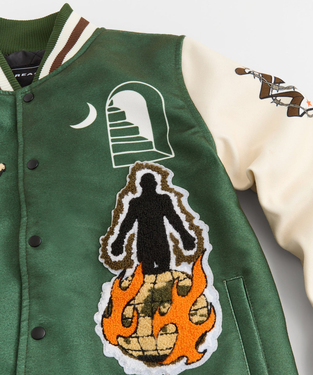 Rise Above Varsity Jacket - Green | Reason Clothing Premium