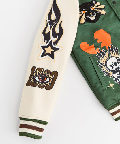Rise Above Varsity Jacket - Green | Reason Clothing Premium