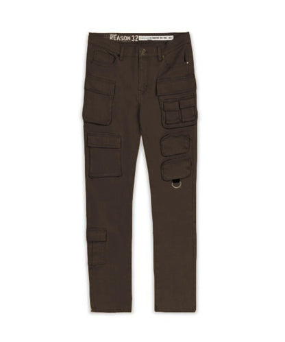 Multi Pocket Denim Jeans - Brown | Reason Clothing Popular