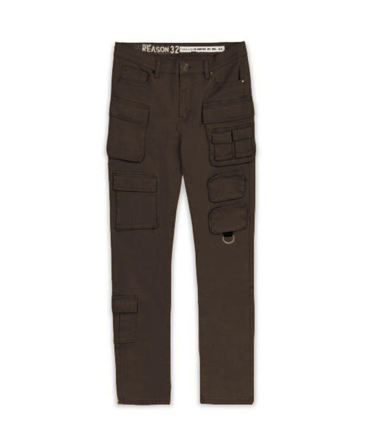 Multi Pocket Denim Jeans - Brown | Reason Clothing Popular