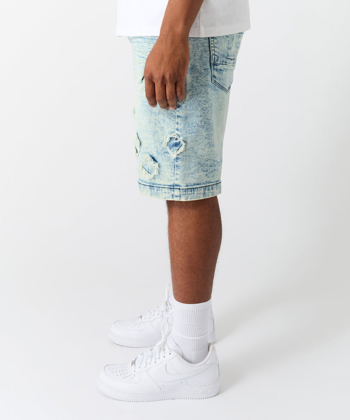 Destroyed Denim Shorts - Dark Blue | Reason Clothing Quality