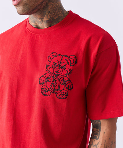 Teddy Embroidered Tee - Red | Reason Clothing Essential