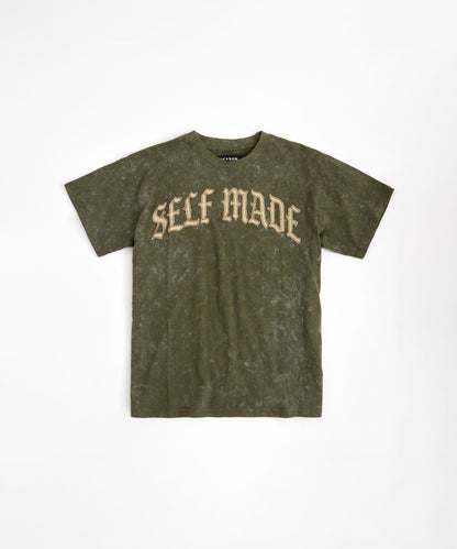Plus Size Self Made Self Paid Shorts Sleeve Tee - Olive Green | Reason Clothing Value