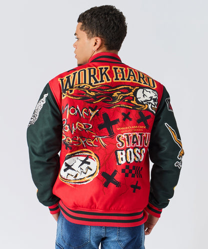 Work Hard Varsity Jacket | Reason Clothing Smart Buy