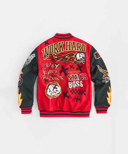 Work Hard Varsity Jacket | Reason Clothing Smart Buy