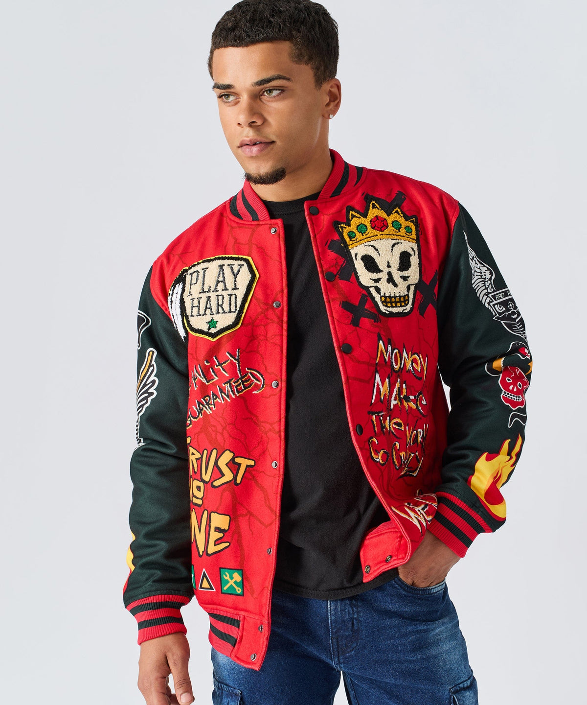 Work Hard Varsity Jacket | Reason Clothing Smart Buy