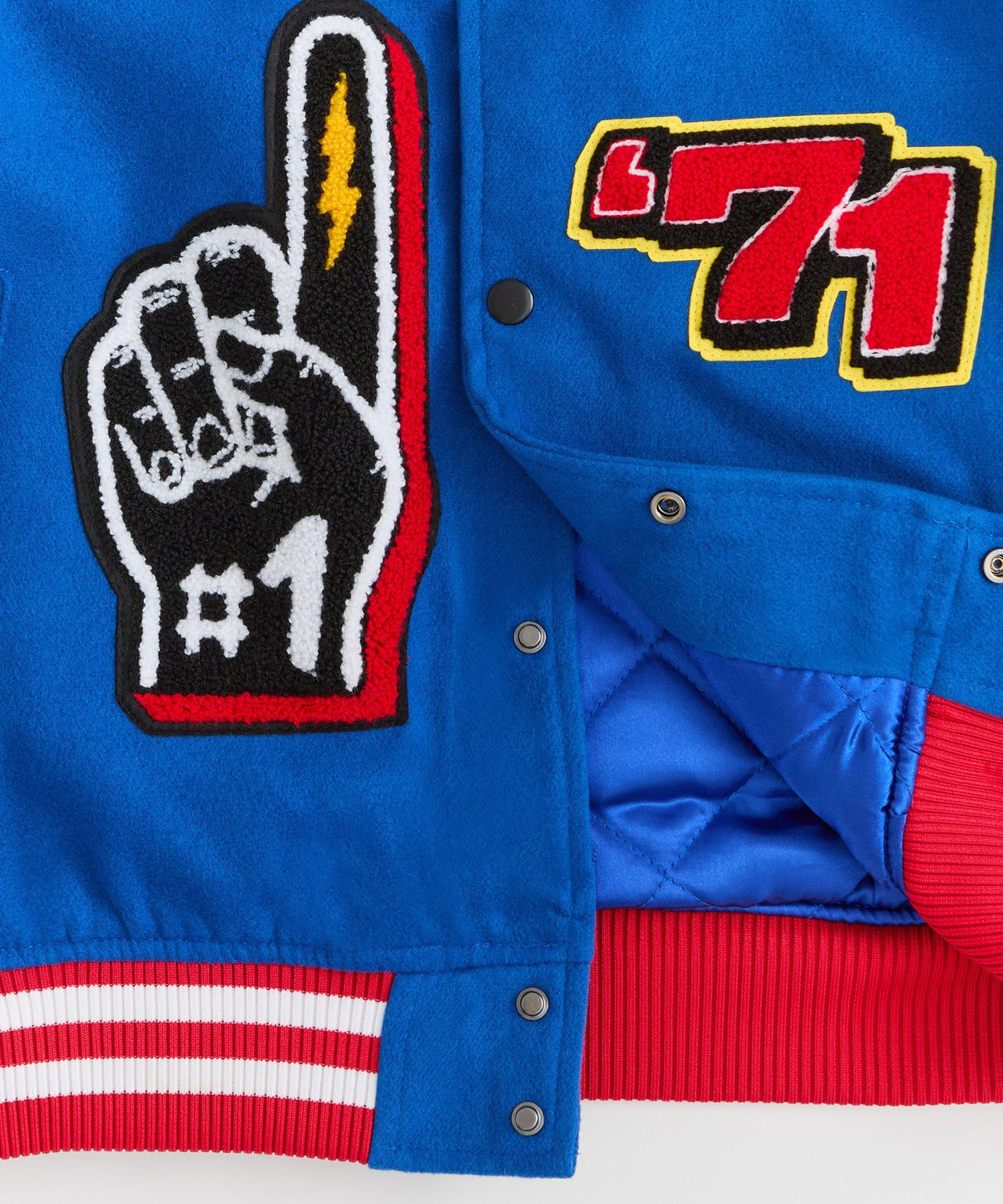 Dodge Demon Rebel Embroidered Varsity Jacket Pu - Blue | Reason Clothing Customer Favorite