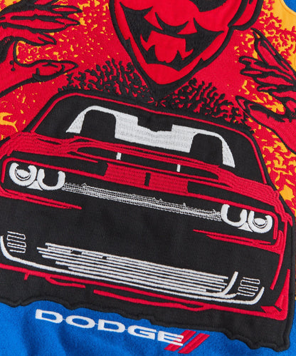 Dodge Demon Rebel Embroidered Varsity Jacket Pu - Blue | Reason Clothing Customer Favorite