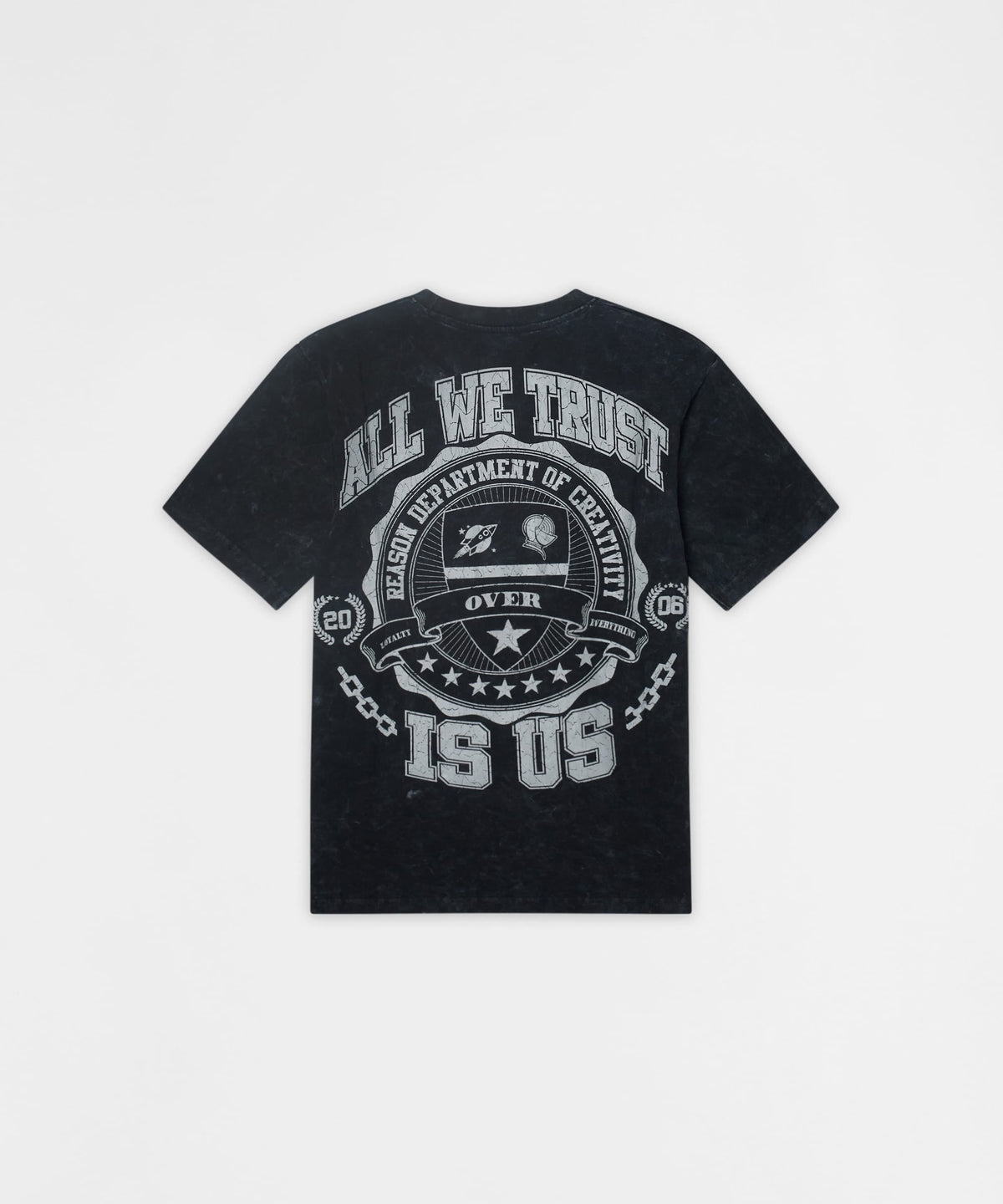 Born Real Embroidered Short Sleeve Tee - Washed Black | Reason Clothing Hot Sale
