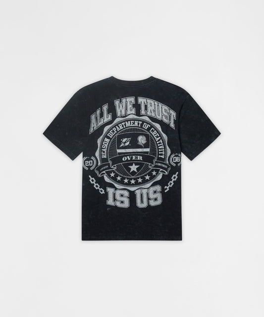 Born Real Embroidered Short Sleeve Tee - Washed Black | Reason Clothing Hot Sale