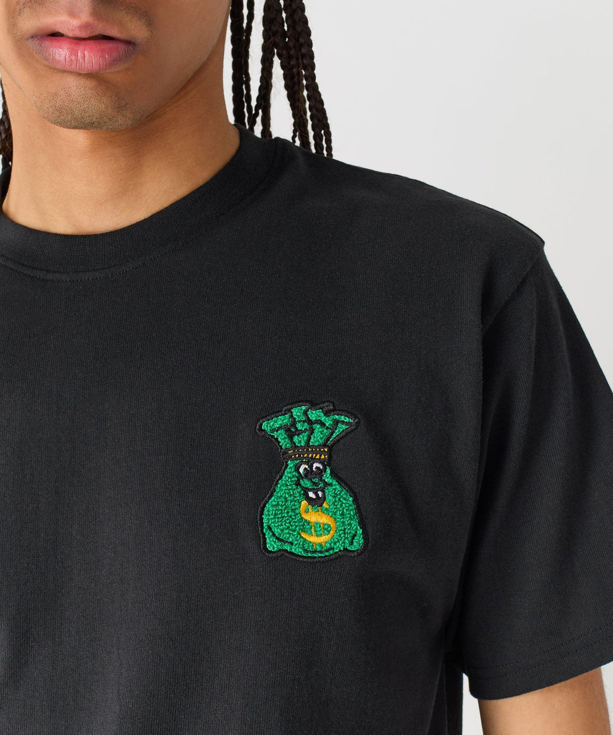 Money Bags Embroidered Short Sleeve Tee - Black | Reason Clothing Sale